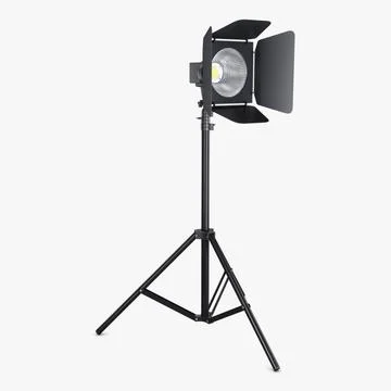 Illustration 3D Adjustable Stand Spotlight for Pro Lighting Stock Illustration