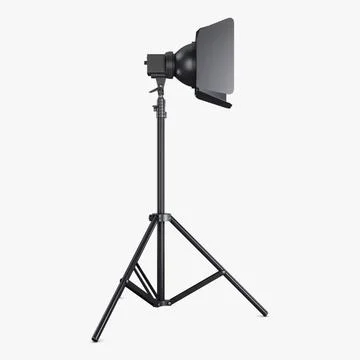 Illustration 3D Adjustable Stand Spotlight for Pro Lighting Stock Illustration