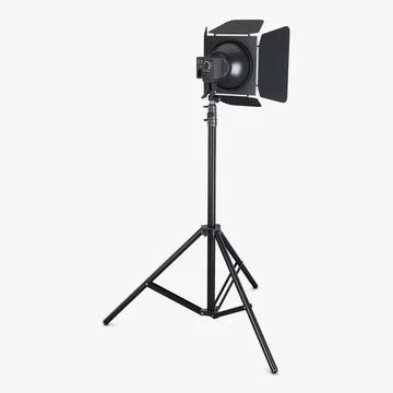 Illustration 3D Adjustable Stand Spotlight for Pro Lighting Illustrazione stock