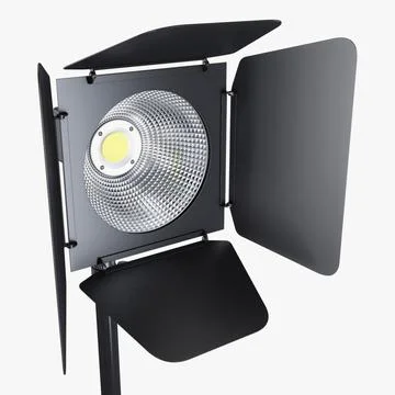 Illustration 3D Adjustable Stand Spotlight for Pro Lighting Illustrazione stock