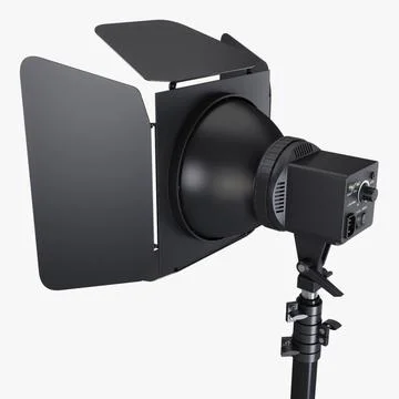 Illustration 3D Adjustable Stand Spotlight for Pro Lighting Stock Illustration