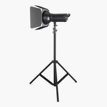 Illustration 3D Adjustable Stand Spotlight for Pro Lighting Stock Illustration
