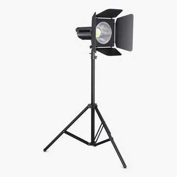 Illustration 3D Adjustable Stand Spotlight for Pro Lighting Stock Illustration