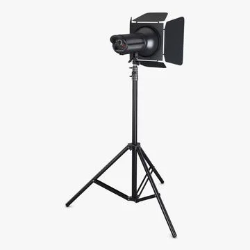 Illustration 3D Adjustable Stand Spotlight for Pro Lighting Stock Illustration
