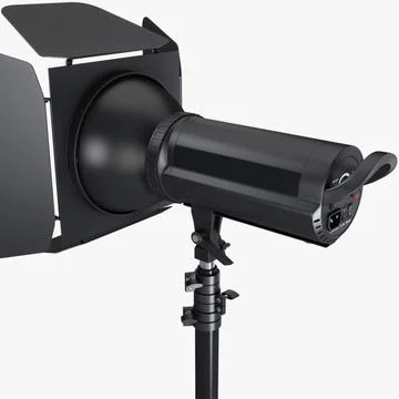 Illustration 3D Adjustable Stand Spotlight for Pro Lighting Illustrazione stock