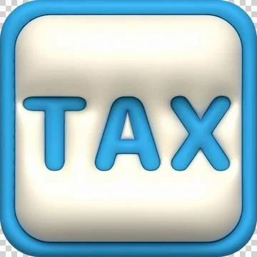 Illustration 3D Button Icon Text TAX Stock Illustration