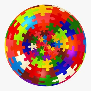 Illustration 3D Colored Sphere Puzzle Stock Illustration