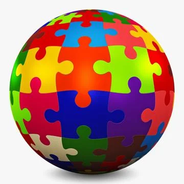 Illustration 3D Colored Sphere Puzzle Stock Illustration