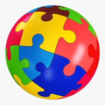 Illustration 3D Colored Sphere Puzzle Stock Illustration