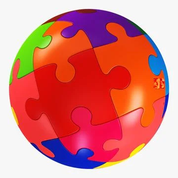 Illustration 3D Colored Sphere Puzzle Stock Illustration
