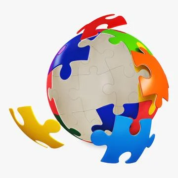 Illustration 3D Colored Sphere Puzzle Stock Illustration