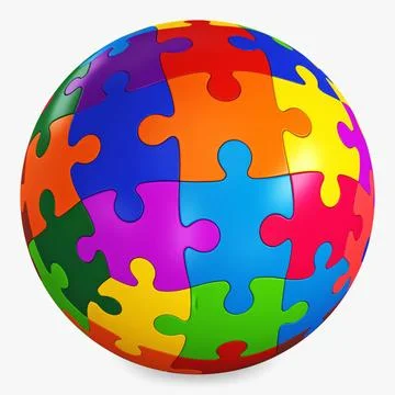 Illustration 3D Colored Sphere Puzzle Stock Illustration