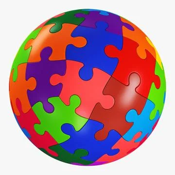 Illustration 3D Colored Sphere Puzzle Stock Illustration