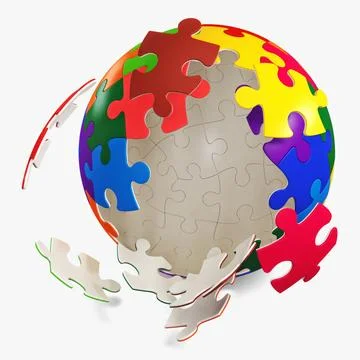 Illustration 3D Colored Sphere Puzzle Stock-Illustration