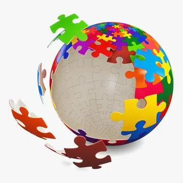 Illustration 3D Colored Sphere Puzzle Stock Illustration