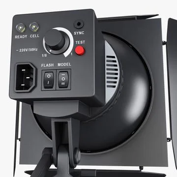 Illustration 3D Compact Studio Light for Professional Photography Setup Stock Illustration