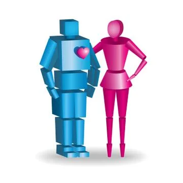 Illustration of 3d couple in vector fully scalable hugging Stock Illustration