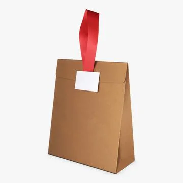 Illustration 3D Creative 3D Rendering of a Stylish Paper Bag with a Ribbon Stock Illustration