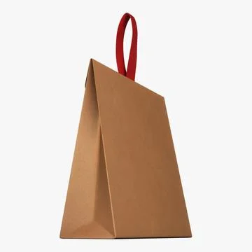 Illustration 3D Creative 3D Rendering of a Stylish Paper Bag with a Ribbon Stock Illustration