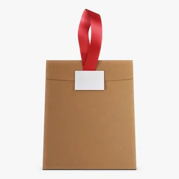 Illustration 3D Creative 3D Rendering of a Stylish Paper Bag with a Ribbon Stock-Illustration