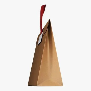 Illustration 3D Creative 3D Rendering of a Stylish Paper Bag with a Ribbon Stock Illustration