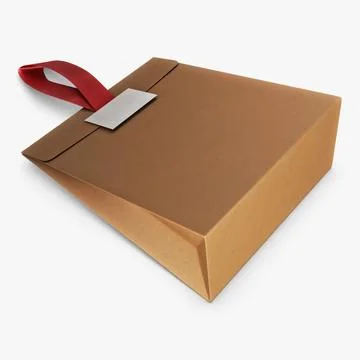 Illustration 3D Creative 3D Rendering of a Stylish Paper Bag with a Ribbon Stock Illustration