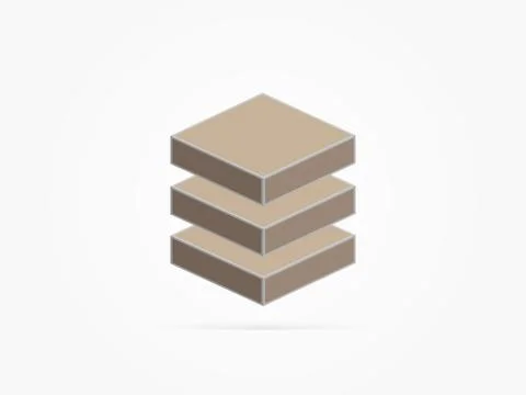 Illustration 3D Cube logo design icon Stock Illustration