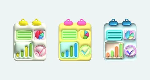 Illustration 3D, data plan, workflow graph. and business goals that must be.. Stock Illustration