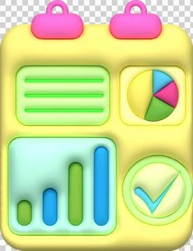 Illustration 3D, data plan, workflow graph. and business goals that must be.. Stock Illustration