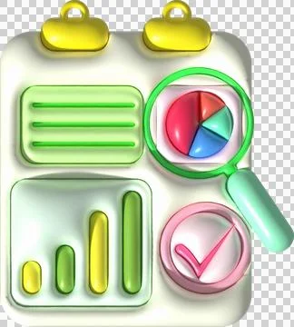 Illustration 3d data search and analysis graph chart Stock Illustration