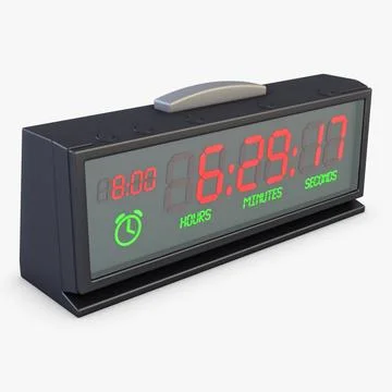 Illustration 3D Digital Clock Displaying Hours, Minutes, and Seconds Countdown Stock Illustration