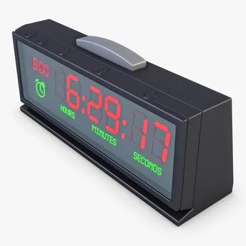 Illustration 3D Digital Clock Displaying Hours, Minutes, and Seconds Countdown Stock Illustration