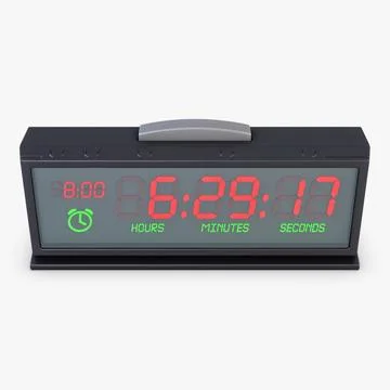 Illustration 3D Digital Clock Displaying Hours, Minutes, and Seconds Countdown Stock Illustration