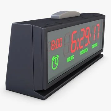 Illustration 3D Digital Clock Displaying Hours, Minutes, and Seconds Countdown Stock Illustration