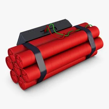 Illustration 3D Digital Dynamite Time Bomb with Electronic Timer Illustrazione stock