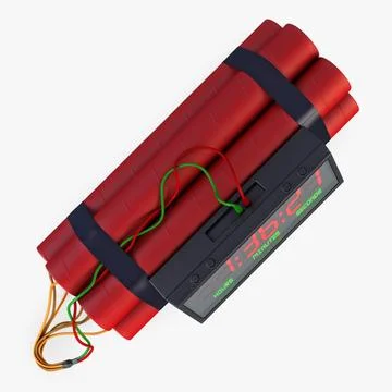 Illustration 3D Digital Dynamite Time Bomb with Electronic Timer Stock Illustration