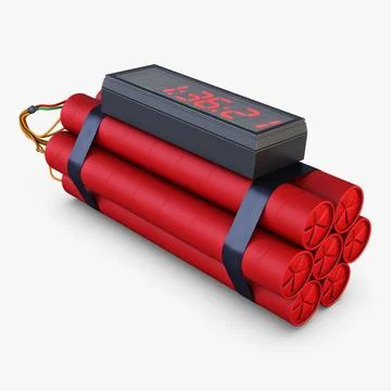 Illustration 3D Digital Dynamite Time Bomb with Electronic Timer Illustrazione stock