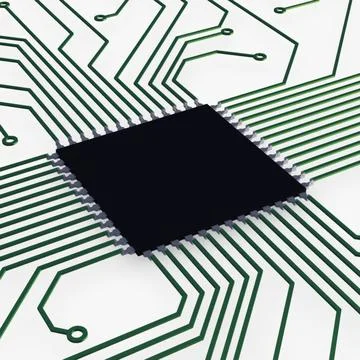 Illustration 3D Electronic Circuit Tech Elements Stock Illustration