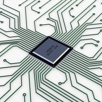 Illustration 3D Electronic Circuit Tech Elements Illustrazione stock
