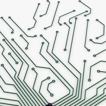 Illustration 3D Electronic Circuit Tech Elements イラスト素材