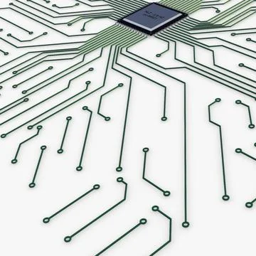 Illustration 3D Electronic Circuit Tech Elements Stock Illustration