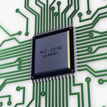 Illustration 3D Electronic Circuit Tech Elements Illustrazione stock