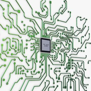 Illustration 3D Electronic Circuit Tech Elements Stock Illustration