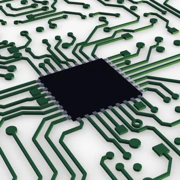 Illustration 3D Electronic Circuit Tech Elements Stock Illustration