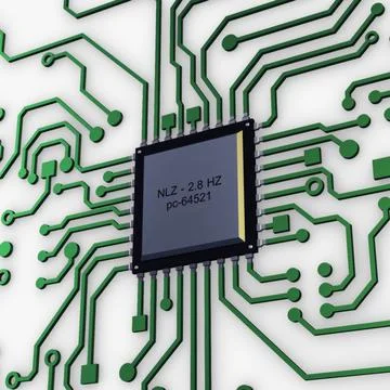 Illustration 3D Electronic Circuit Tech Elements Illustrazione stock