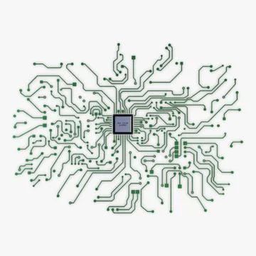 Illustration 3D Electronic Circuit Tech Elements Stock Illustration