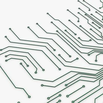 Illustration 3D Electronic Circuit Tech Elements 스톡 일러스트