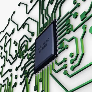 Illustration 3D Electronic Circuit Tech Elements Stock Illustration