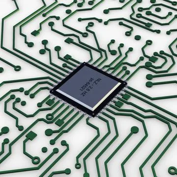 Illustration 3D Electronic Circuit Tech Elements Stock Illustration