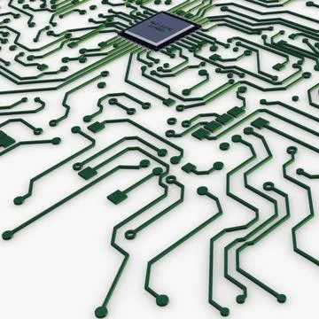 Illustration 3D Electronic Circuit Tech Elements Illustrazione stock